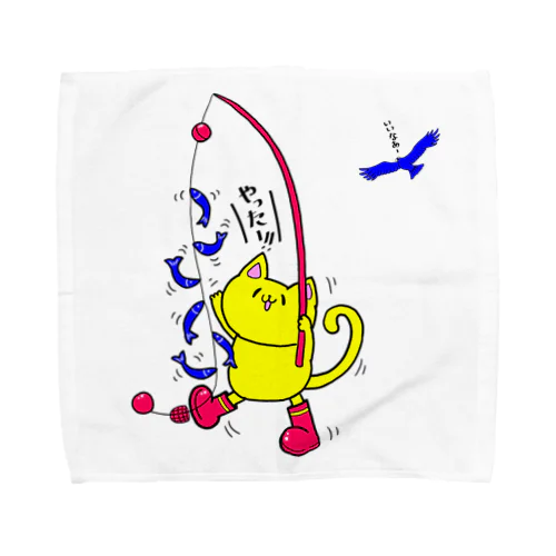 子鮎爆釣り猫さん Towel Handkerchief