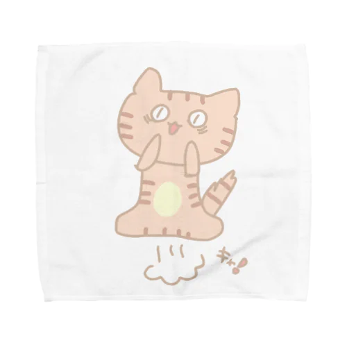 猫がキャット驚いた！ Towel Handkerchief