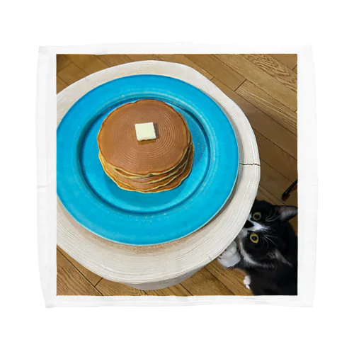 ホットケーキと猫の福永 タオルハンカチ