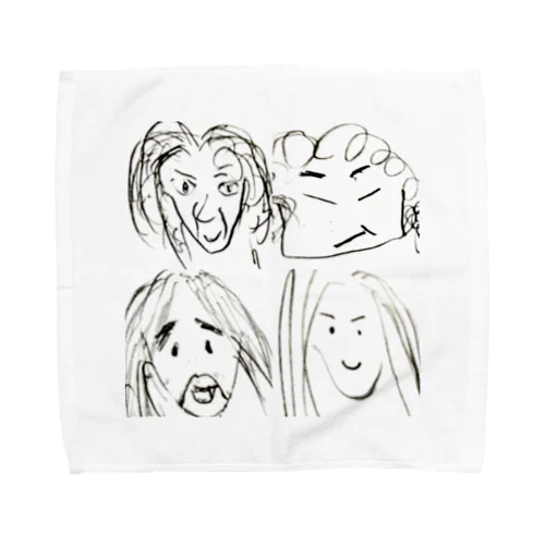 画伯イラスト小物 Towel Handkerchief