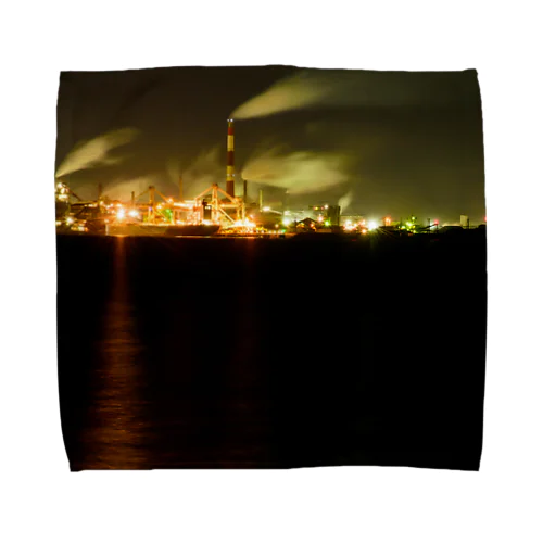 工場夜景3 Towel Handkerchief