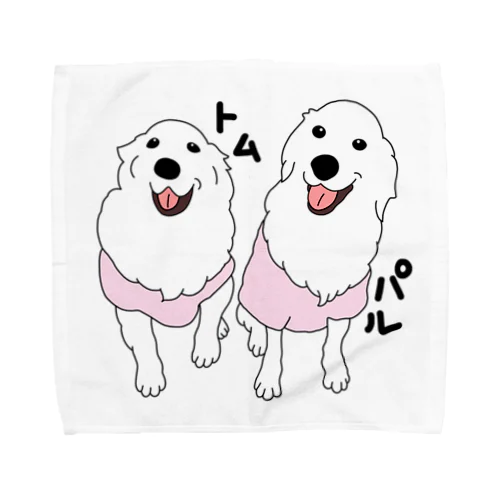 うちの子1番☆トムくん＆パルくん ピンク Towel Handkerchief