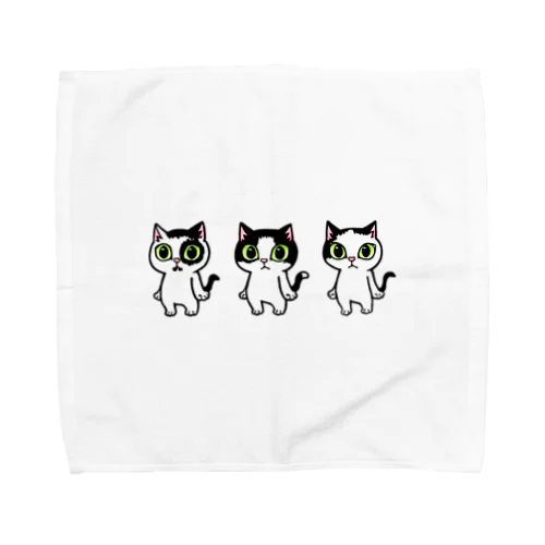 白黒猫の太郎三兄弟 Towel Handkerchief