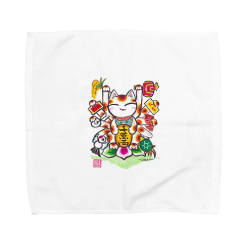 縁起招き猫 Towel Handkerchief
