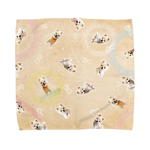 犬の俊介（タオルハンカチ） Towel Handkerchief