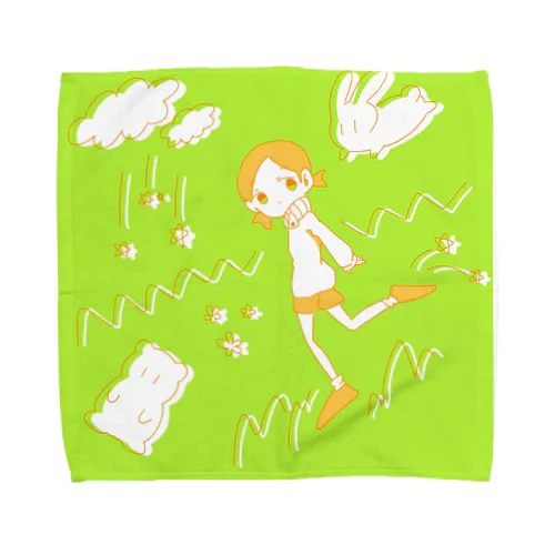 ミドリ×オレンジ Towel Handkerchief