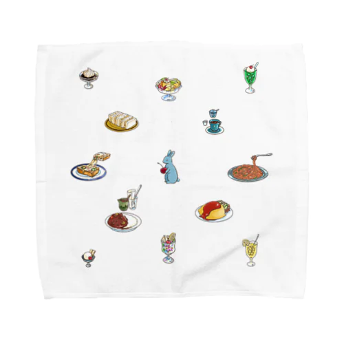 純喫茶ブルーラビット　POPめモチーフ Towel Handkerchief