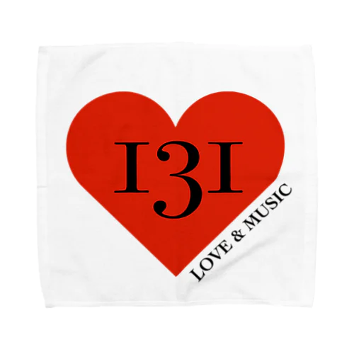 131ハート赤ロゴ Towel Handkerchief