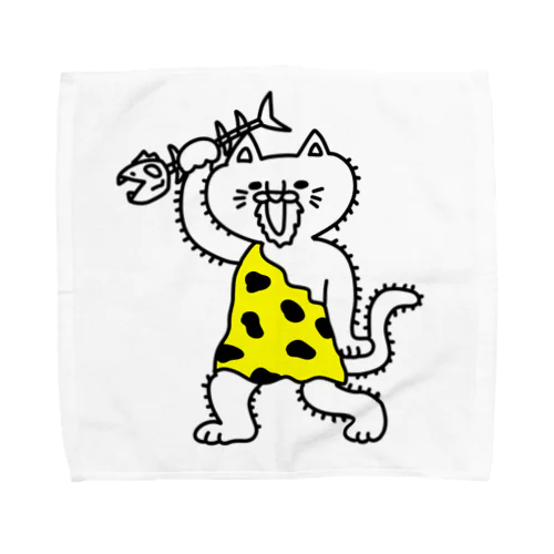 にゃんザピテクス　単体　原始猫 Towel Handkerchief