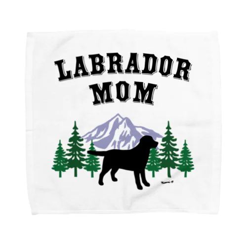 Labrador Mom （ブラックラブラドール） タオルハンカチ