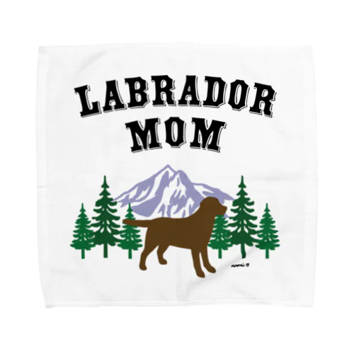 Labrador Mom （チョコレートラブラドール） タオルハンカチ