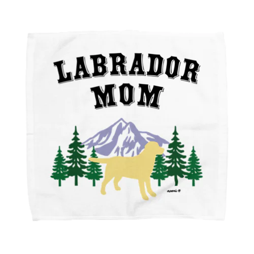 Labrador Mom （イエローラブラドール） タオルハンカチ