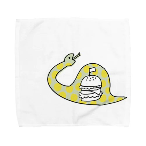 ヘビとハンバーガー Towel Handkerchief