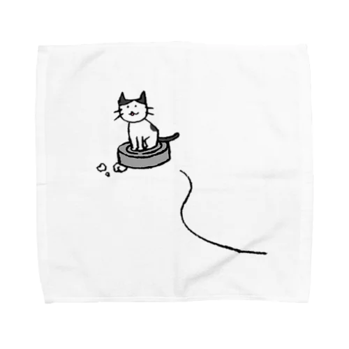 ルンバに乗るネコさま Towel Handkerchief