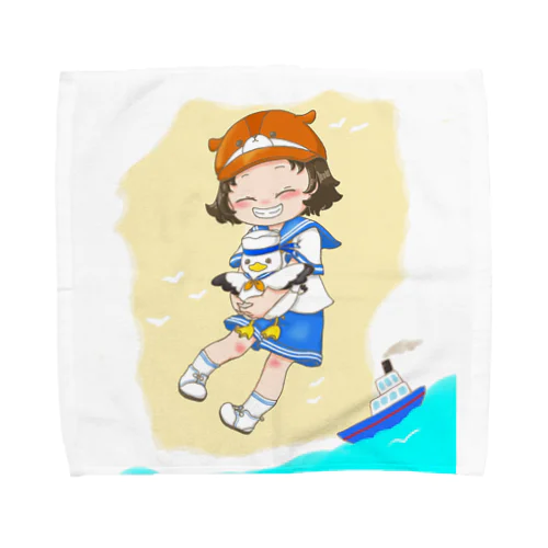 水兵さんはむのハンカチ Towel Handkerchief