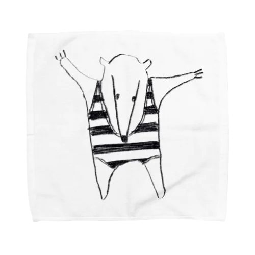 ボーダーのアリクイ Towel Handkerchief