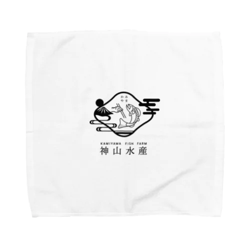 神山水産 - black - Towel Handkerchief