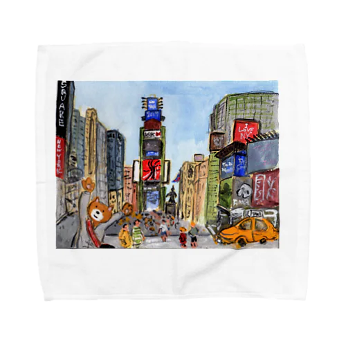 三角耳のクマのクマエル Towel Handkerchief