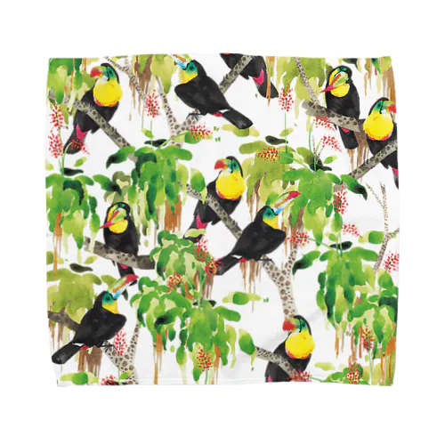 鳥（サンショクキムネオオハシ） Towel Handkerchief