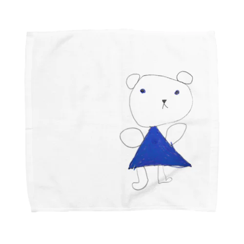 くまちゃん～青いお出かけ服～ Towel Handkerchief