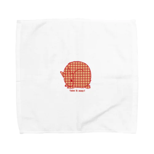 気楽なチェックのうさぎ Towel Handkerchief