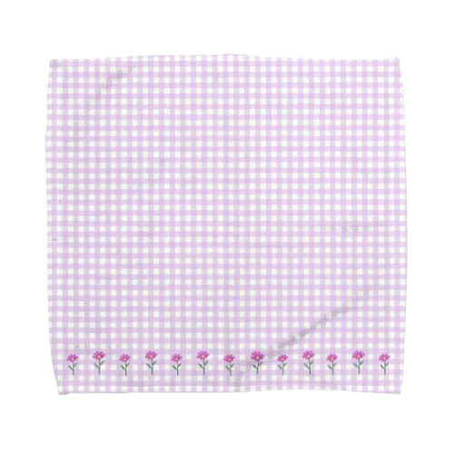 コスモス＆チェック（ピンク） Towel Handkerchief