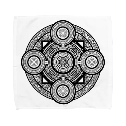 魔法陣#001黒字 Towel Handkerchief