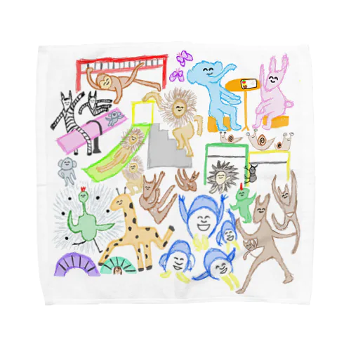 Lサイズ専用わくわく動物ランド Towel Handkerchief