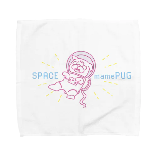 宇宙に漂うパグ Towel Handkerchief