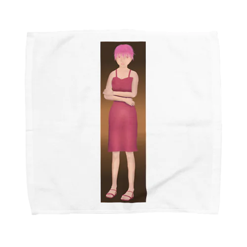 ピンク色の女の子 Towel Handkerchief