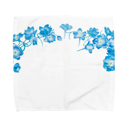 青い花 デルフィニウム （水彩） Towel Handkerchief