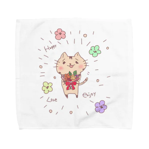 超絶ＨＡＰＰＹネコ Towel Handkerchief