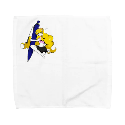 ペン字研究会イラスト(色白) Towel Handkerchief