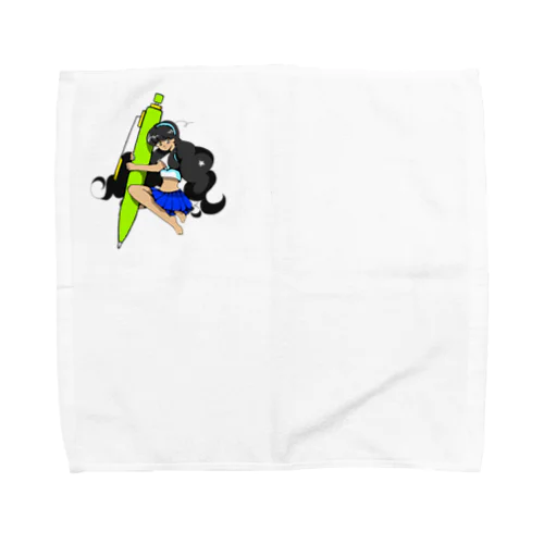 ペン字研究会イラスト(褐色肌) Towel Handkerchief