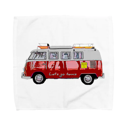 Let's go tennis ＶＷ シリーズ（バックプリント黒） Towel Handkerchief