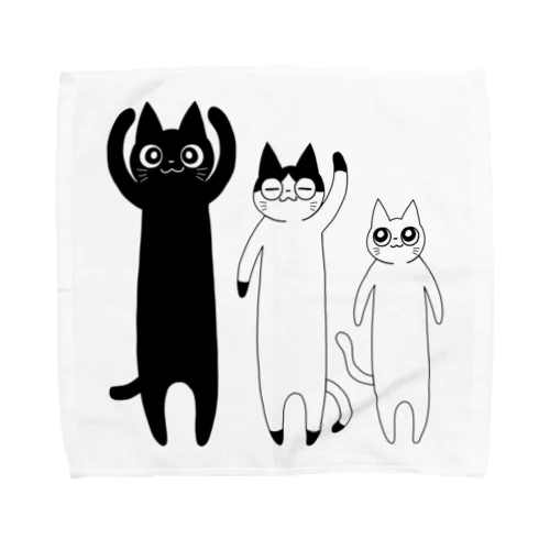 くろはちしろ三匹の猫 Towel Handkerchief