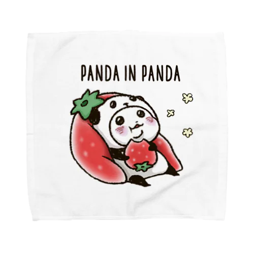 パンダinぱんだ(いちご) Towel Handkerchief
