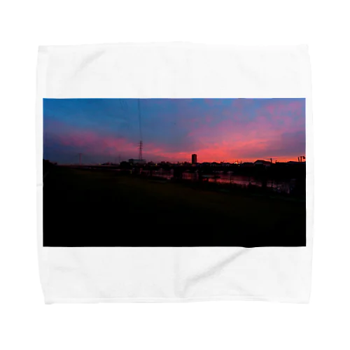 青い空と　夕焼けと　暗闇 Towel Handkerchief