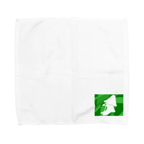 わたがしデザイン（緑・白） Towel Handkerchief