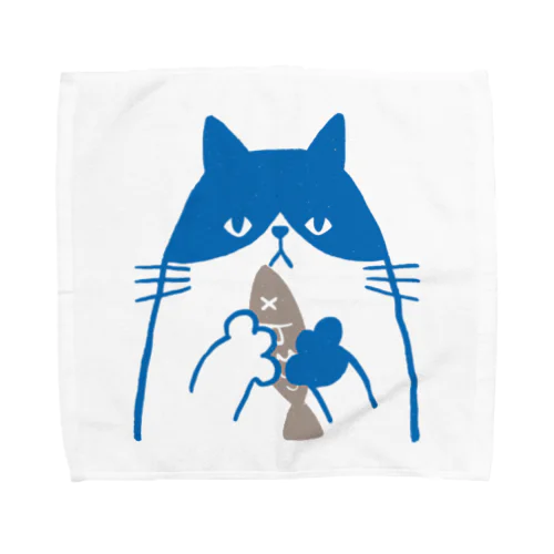  ねこ と さかな Towel Handkerchief