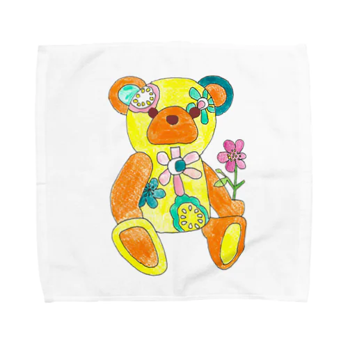 お花のテディベア Towel Handkerchief