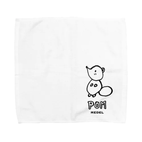 しあわせの白い狸のポン(手描きver.) Towel Handkerchief