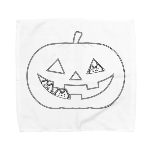 かぼちゃにゃ(モノトーン) Towel Handkerchief