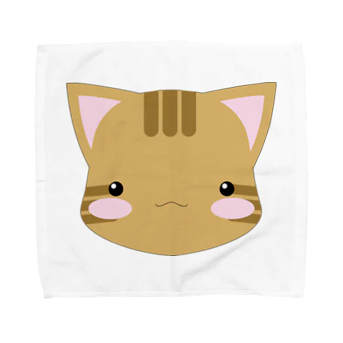 顔だけ茶シマ猫 Towel Handkerchief