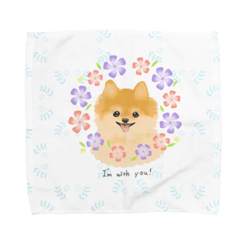 ポメちゃん　ブルー Towel Handkerchief