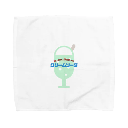 レトロなクリームソーダロゴ(緑) Towel Handkerchief