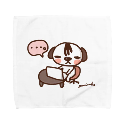 せつにゃいわんこ（パターンA_白透過01） Towel Handkerchief