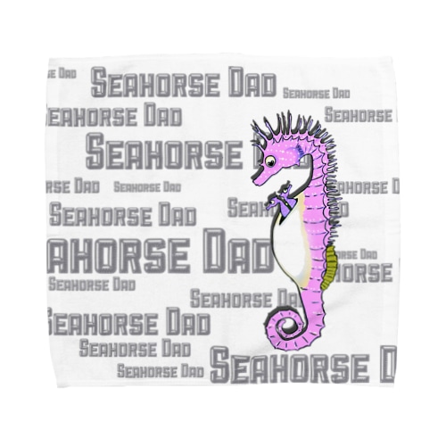 Seahorse Dad ピンク Towel Handkerchief