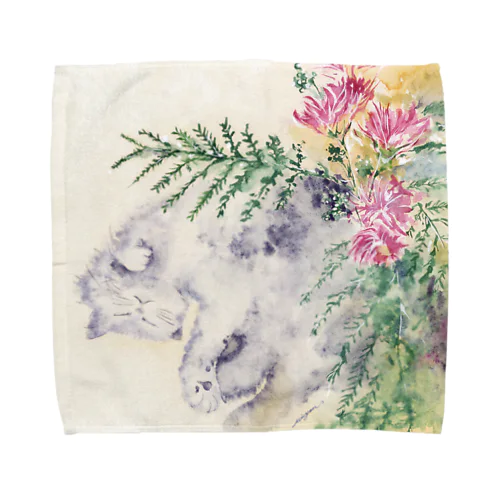 ねむの木とねこ Towel Handkerchief