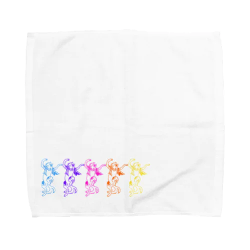 歌川国芳　踊る猫又　ネオンカラー版 Towel Handkerchief